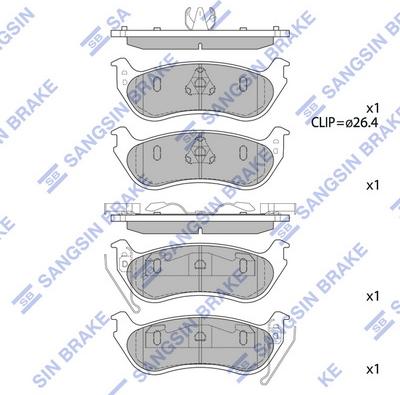 Hi-Q SP1511 - Комплект спирачно феродо, дискови спирачки vvparts.bg