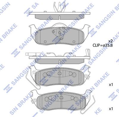 Hi-Q SP1512 - Комплект спирачно феродо, дискови спирачки vvparts.bg