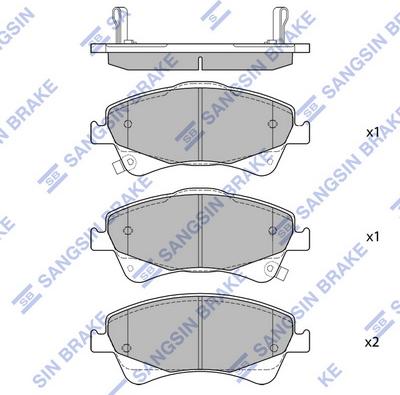 Hi-Q SP1580 - Комплект спирачно феродо, дискови спирачки vvparts.bg