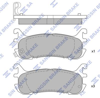 Hi-Q SP1521 - Комплект спирачно феродо, дискови спирачки vvparts.bg