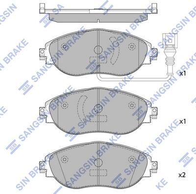 Hi-Q SP1698 - Комплект спирачно феродо, дискови спирачки vvparts.bg