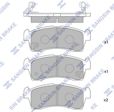 Hi-Q SP1666 - Комплект спирачно феродо, дискови спирачки vvparts.bg