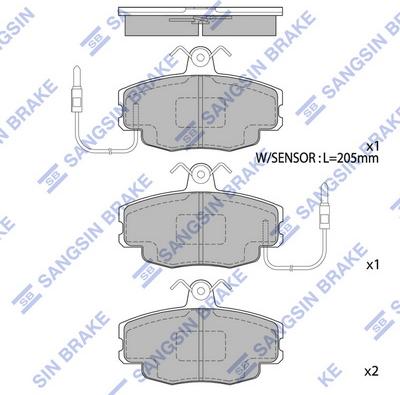 Hi-Q SP1668 - Комплект спирачно феродо, дискови спирачки vvparts.bg