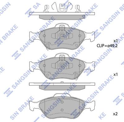 Hi-Q SP1631 - Комплект спирачно феродо, дискови спирачки vvparts.bg