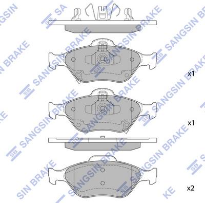 Hi-Q SP1632 - Комплект спирачно феродо, дискови спирачки vvparts.bg