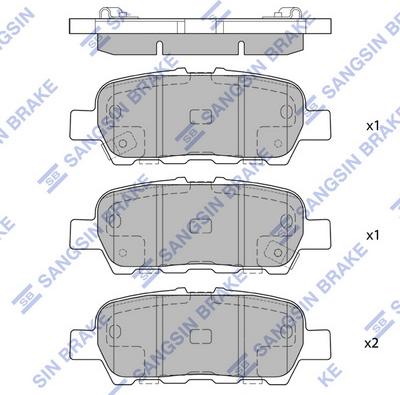 Hi-Q SP1637 - Комплект спирачно феродо, дискови спирачки vvparts.bg