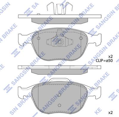 Hi-Q SP1623 - Комплект спирачно феродо, дискови спирачки vvparts.bg