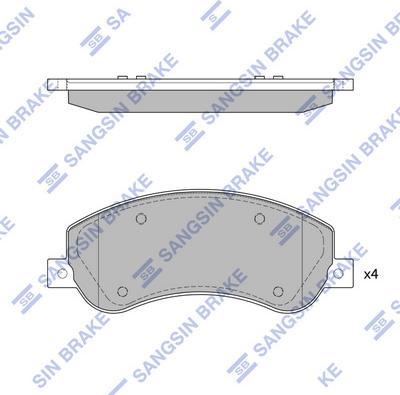 Hi-Q SP1675A - Комплект спирачно феродо, дискови спирачки vvparts.bg