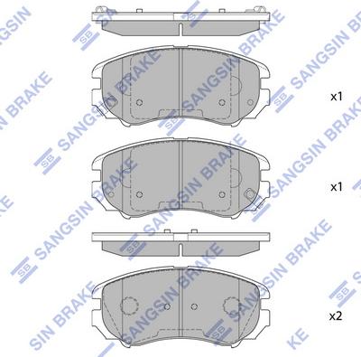 Hi-Q SP1155 - Комплект спирачно феродо, дискови спирачки vvparts.bg