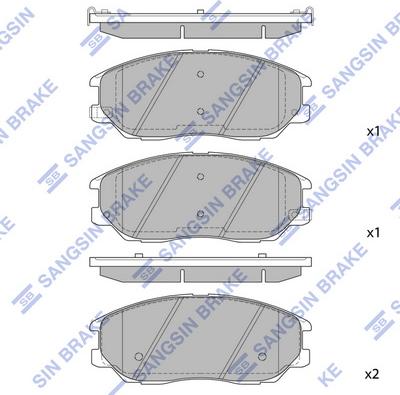 Hi-Q SP1161 - Комплект спирачно феродо, дискови спирачки vvparts.bg