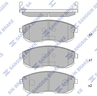 Hi-Q SP1107-F - Комплект спирачно феродо, дискови спирачки vvparts.bg