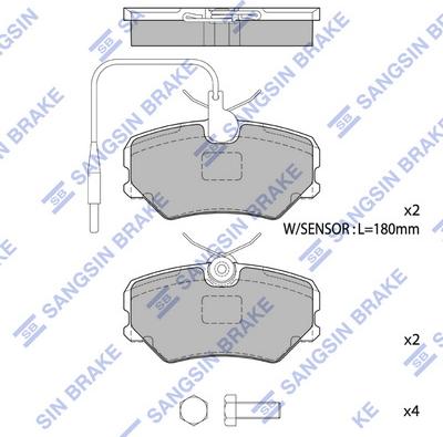 Hi-Q SP1180 - Комплект спирачно феродо, дискови спирачки vvparts.bg