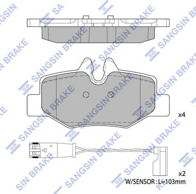 Hi-Q SP1896 - Комплект спирачно феродо, дискови спирачки vvparts.bg