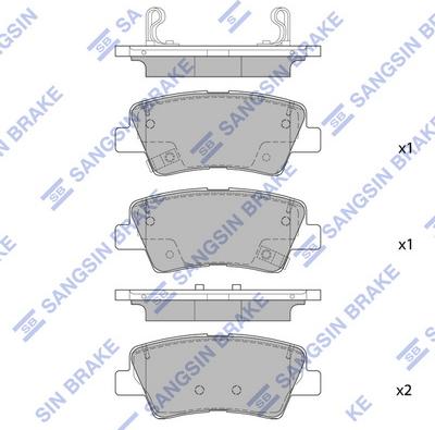 Hi-Q SP1845 - Комплект спирачно феродо, дискови спирачки vvparts.bg