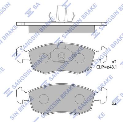 Hi-Q SP1868 - Комплект спирачно феродо, дискови спирачки vvparts.bg