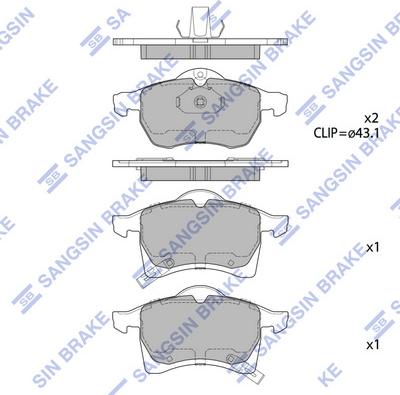 Hi-Q SP1805 - Комплект спирачно феродо, дискови спирачки vvparts.bg