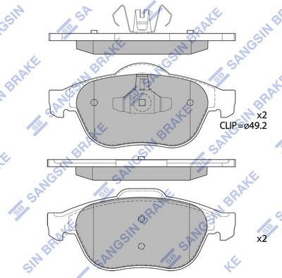 Hi-Q SP1802 - Комплект спирачно феродо, дискови спирачки vvparts.bg