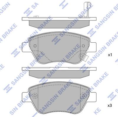 Hi-Q SP1810 - Комплект спирачно феродо, дискови спирачки vvparts.bg