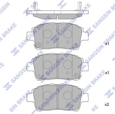 Hi-Q SP1244 - Комплект спирачно феродо, дискови спирачки vvparts.bg