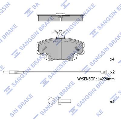 Hi-Q SP1243 - Комплект спирачно феродо, дискови спирачки vvparts.bg