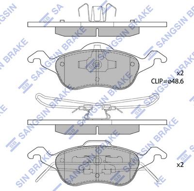 Hi-Q SP1259 - Комплект спирачно феродо, дискови спирачки vvparts.bg