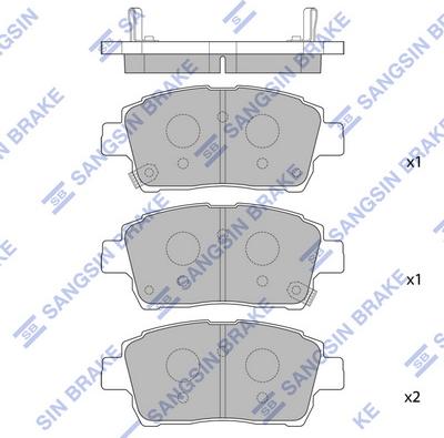 Hi-Q SP1232 - Комплект спирачно феродо, дискови спирачки vvparts.bg