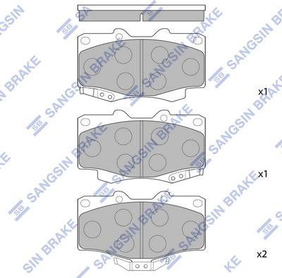 Hi-Q SP1222A - Комплект спирачно феродо, дискови спирачки vvparts.bg