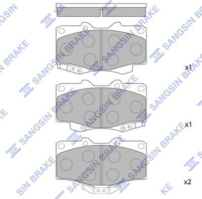 Hi-Q SP1222 - Комплект спирачно феродо, дискови спирачки vvparts.bg