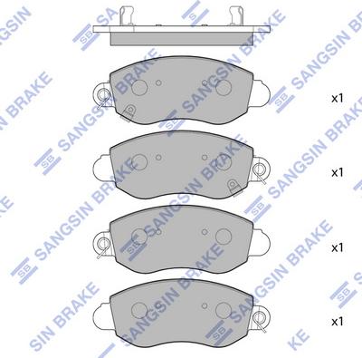 Hi-Q SP1275 - Комплект спирачно феродо, дискови спирачки vvparts.bg