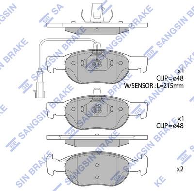 Hi-Q SP1740 - Комплект спирачно феродо, дискови спирачки vvparts.bg