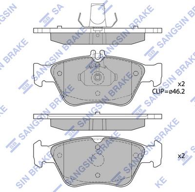 Hi-Q SP1755 - Комплект спирачно феродо, дискови спирачки vvparts.bg