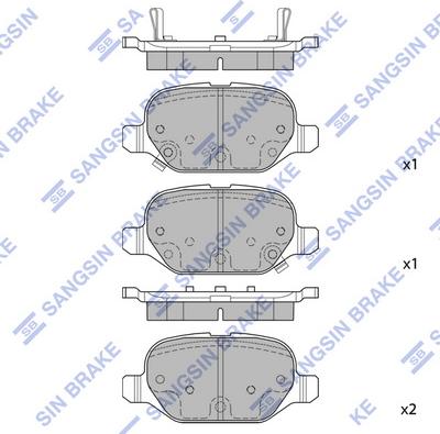 Hi-Q SP1709 - Комплект спирачно феродо, дискови спирачки vvparts.bg