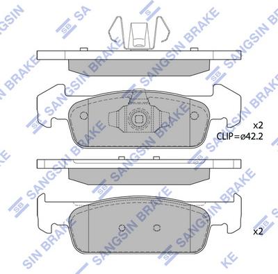 Hi-Q SP1786 - Комплект спирачно феродо, дискови спирачки vvparts.bg