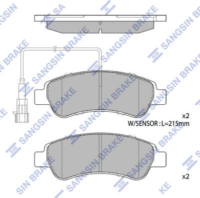 Hi-Q SP1727A - Комплект спирачно феродо, дискови спирачки vvparts.bg