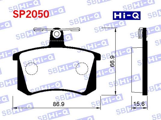 Hi-Q SP2050 - Комплект спирачно феродо, дискови спирачки vvparts.bg