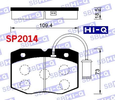 Hi-Q SP2014 - Комплект спирачно феродо, дискови спирачки vvparts.bg