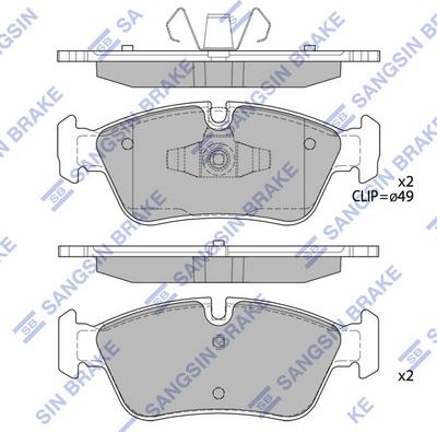 Hi-Q SP2160 - Комплект спирачно феродо, дискови спирачки vvparts.bg