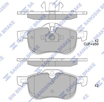 Hi-Q SP2109-F - Комплект спирачно феродо, дискови спирачки vvparts.bg