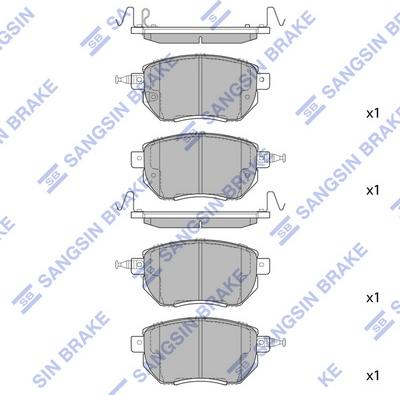 Hi-Q SP2107 - Комплект спирачно феродо, дискови спирачки vvparts.bg