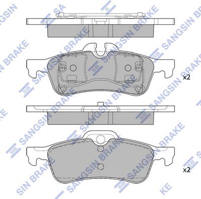 Hi-Q SP2244 - Комплект спирачно феродо, дискови спирачки vvparts.bg