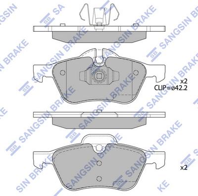 Hi-Q SP2243 - Комплект спирачно феродо, дискови спирачки vvparts.bg