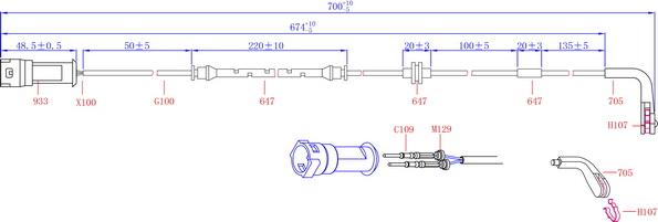 Hi-Q SWS4301 - Предупредителен контактен сензор, износване на накладките vvparts.bg