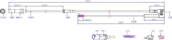 Hi-Q SWS1600 - Предупредителен контактен сензор, износване на накладките vvparts.bg