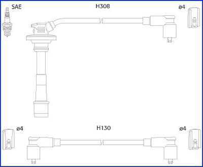 HITACHI 134562 - Комплект запалителеи кабели vvparts.bg