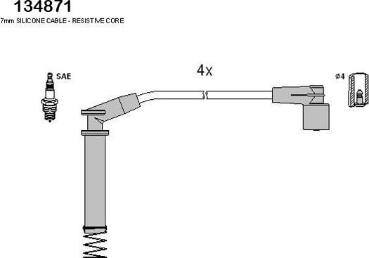 HITACHI 134871 - Комплект запалителеи кабели vvparts.bg