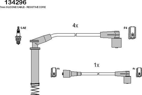 HITACHI 134296 - Комплект запалителеи кабели vvparts.bg