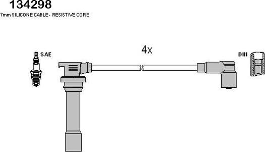 HITACHI 134298 - Комплект запалителеи кабели vvparts.bg