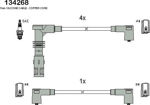 HITACHI 134268 - Комплект запалителеи кабели vvparts.bg