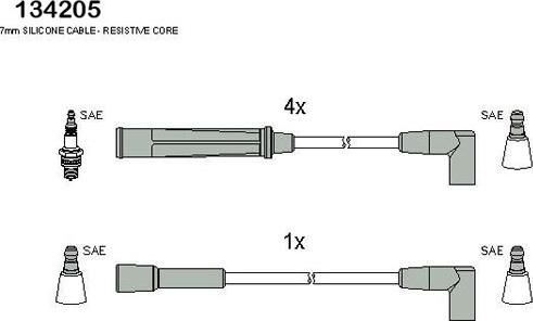HITACHI 134205 - Комплект запалителеи кабели vvparts.bg