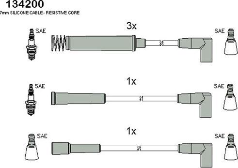 HITACHI 134200 - Комплект запалителеи кабели vvparts.bg